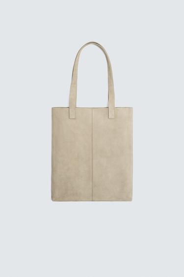LEATHER TOTE BAG - Sand Brown by Zara