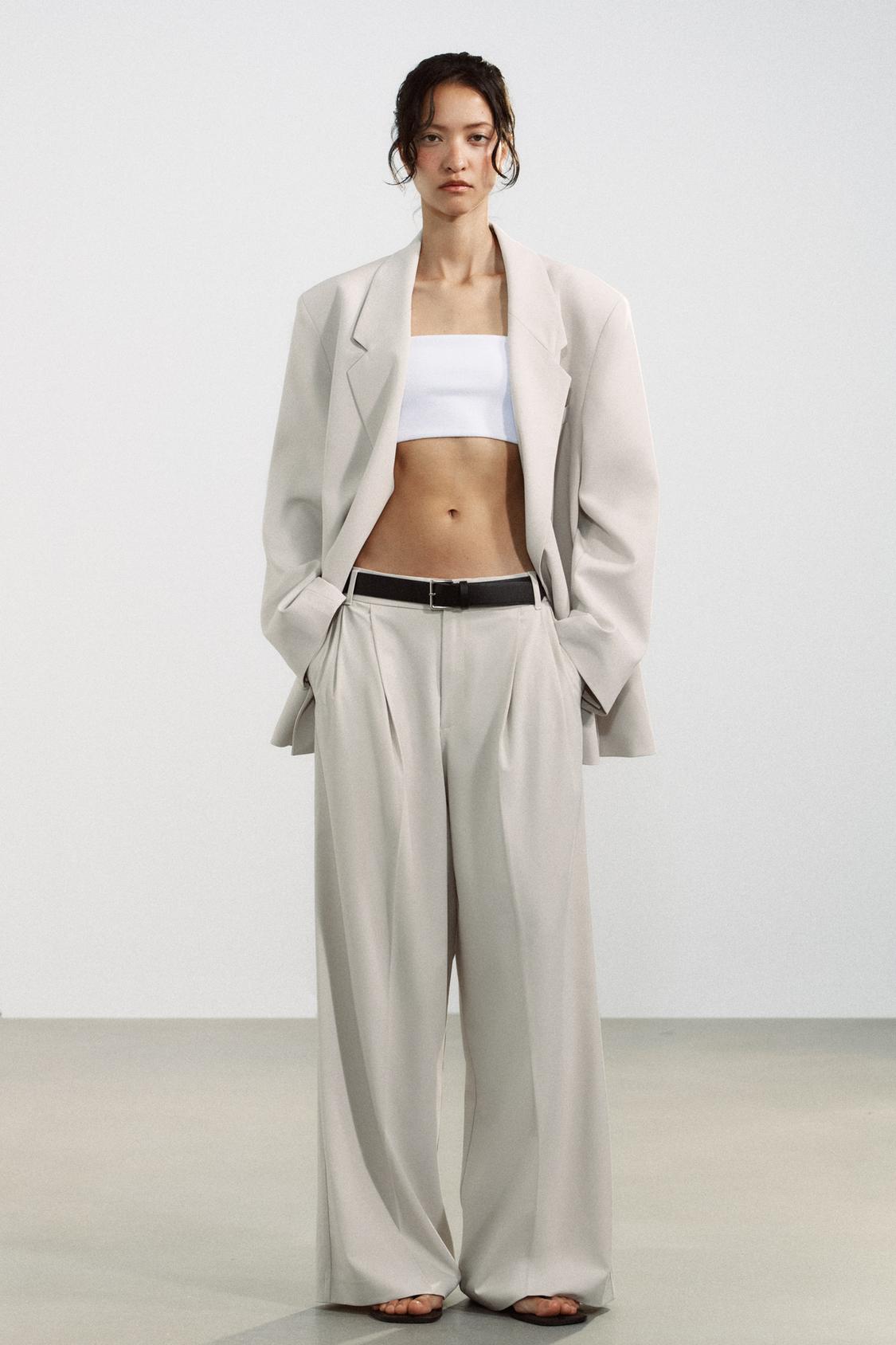 DOUBLE PLEAT BELTED PANTS