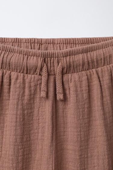 TROUSERS WITH TEXTURED DETAIL - Dusty pink by Zara - Image 2
