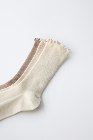 3-PACK OF TOWELLING LONG SOCKS - Light beige by Zara - Image 1