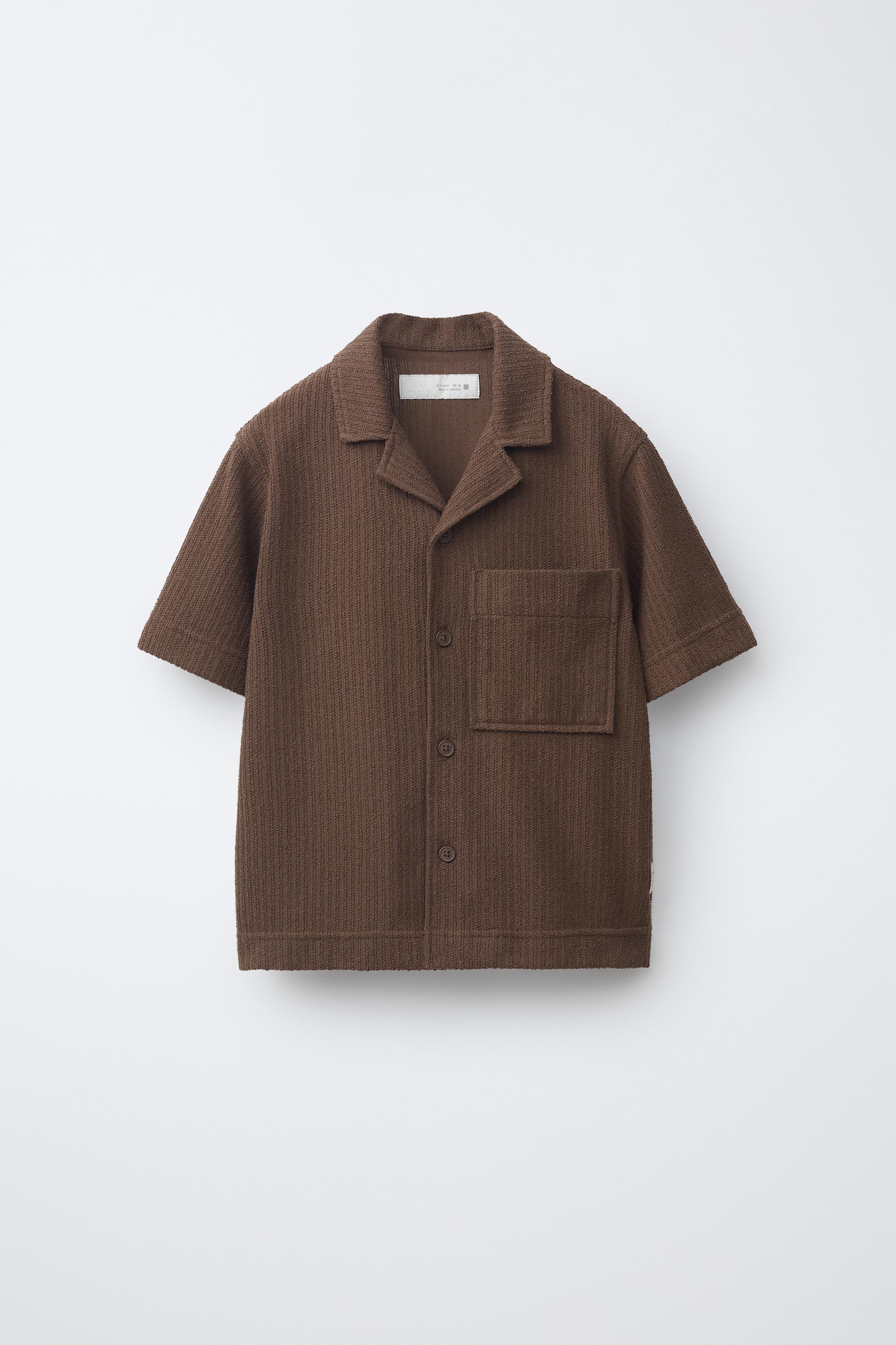 RUSTIC TEXTURED SHIRT — Chocolate