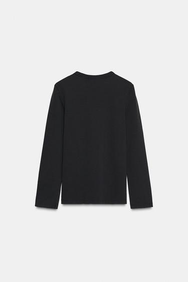 INTERLOCK LONG SLEEVE T-SHIRT - Charcoal by Zara - Image 4