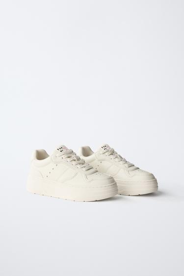 Zara PLATFORM SNEAKERS - White