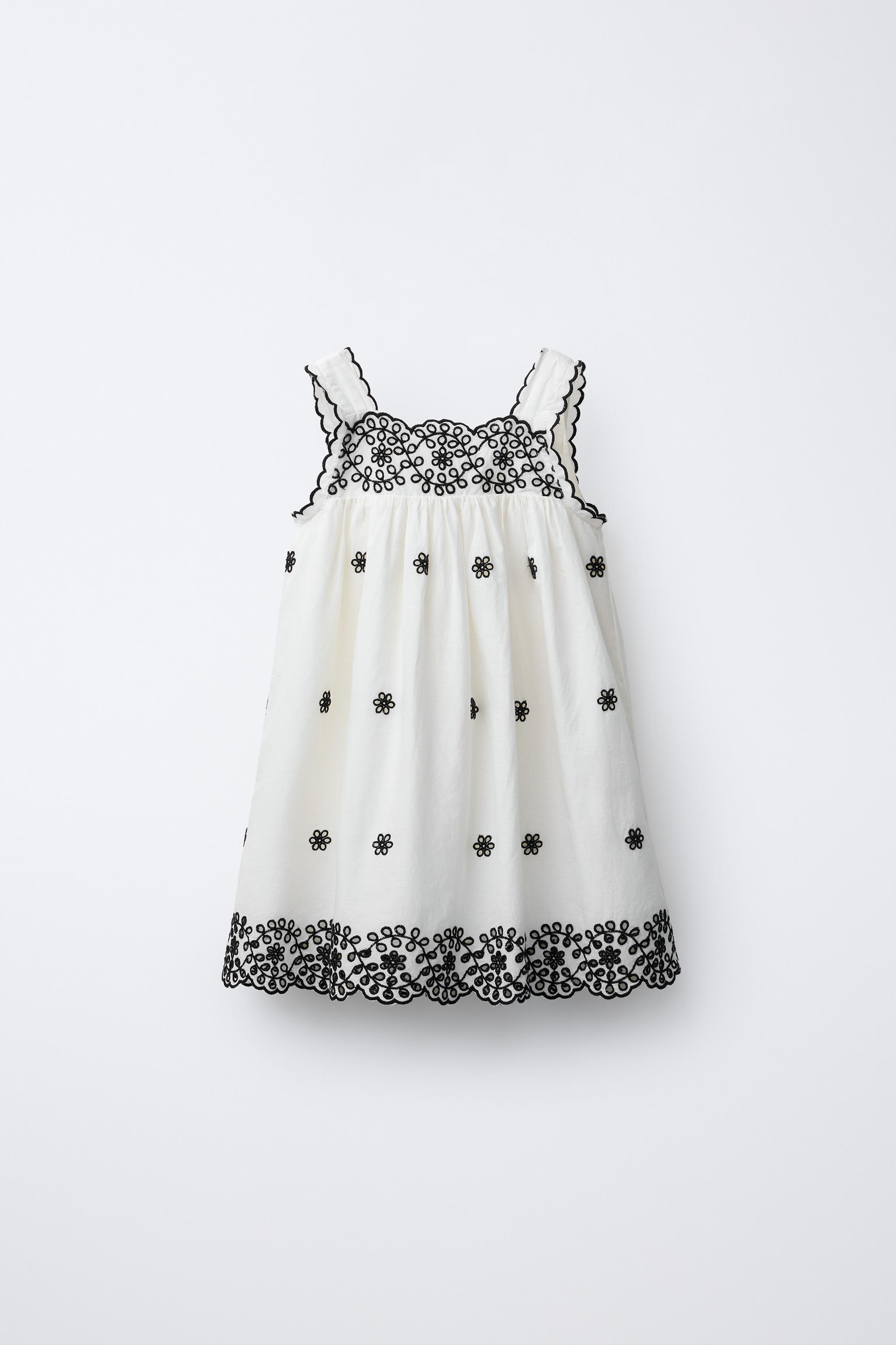 EMBROIDERED DRESS - Ecru | ZARA Australia
