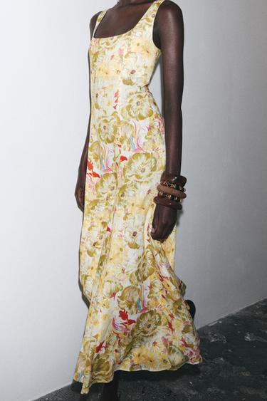 ROBE IMPRIMÉE AVEC LIN ZW COLLECTION - Imprimée de Zara - Image 3