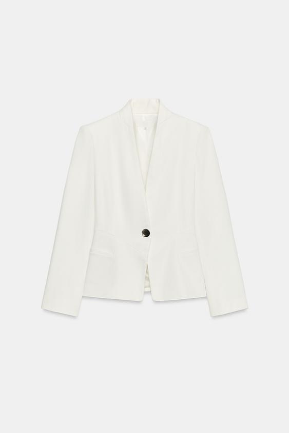 BLAZER ENTALLADA BOTÓN - Blanco roto de Zara - Imagen 0