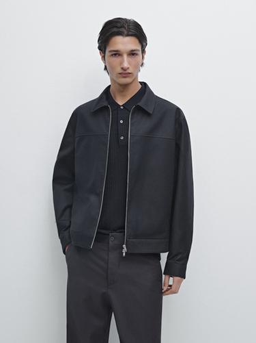 Zara Cotton blend jacket - Navy blue