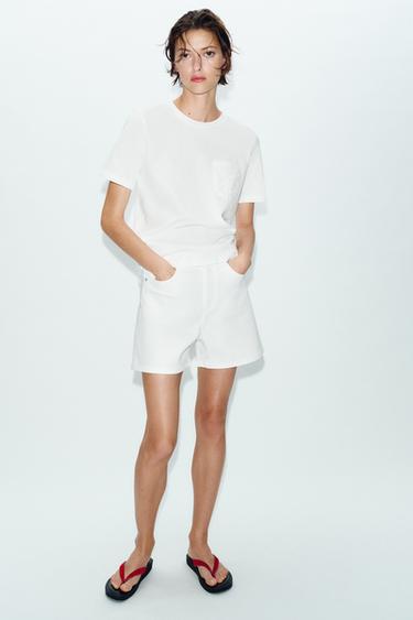 EMBROIDERED POCKET T-SHIRT - White by Zara
