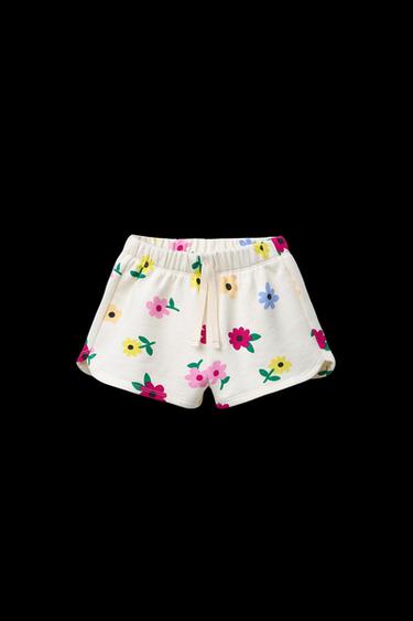 Zara PRINTED BERMUDA SHORTS - Ecru - Image 0