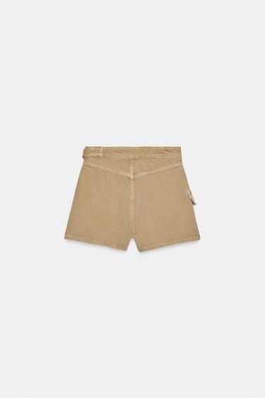 JUPE-PANTALON CROISÉE CARGO - Sable de Zara - Image 6