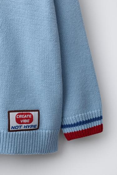 PULL EN MAILLE BRODÉ ET À PIÈCES - Multicolore de Zara - Image 3