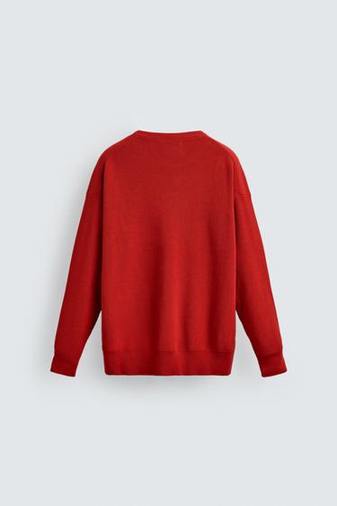 PULL STRUCTURÉ EN COTON - Rouge de Zara - Image 8