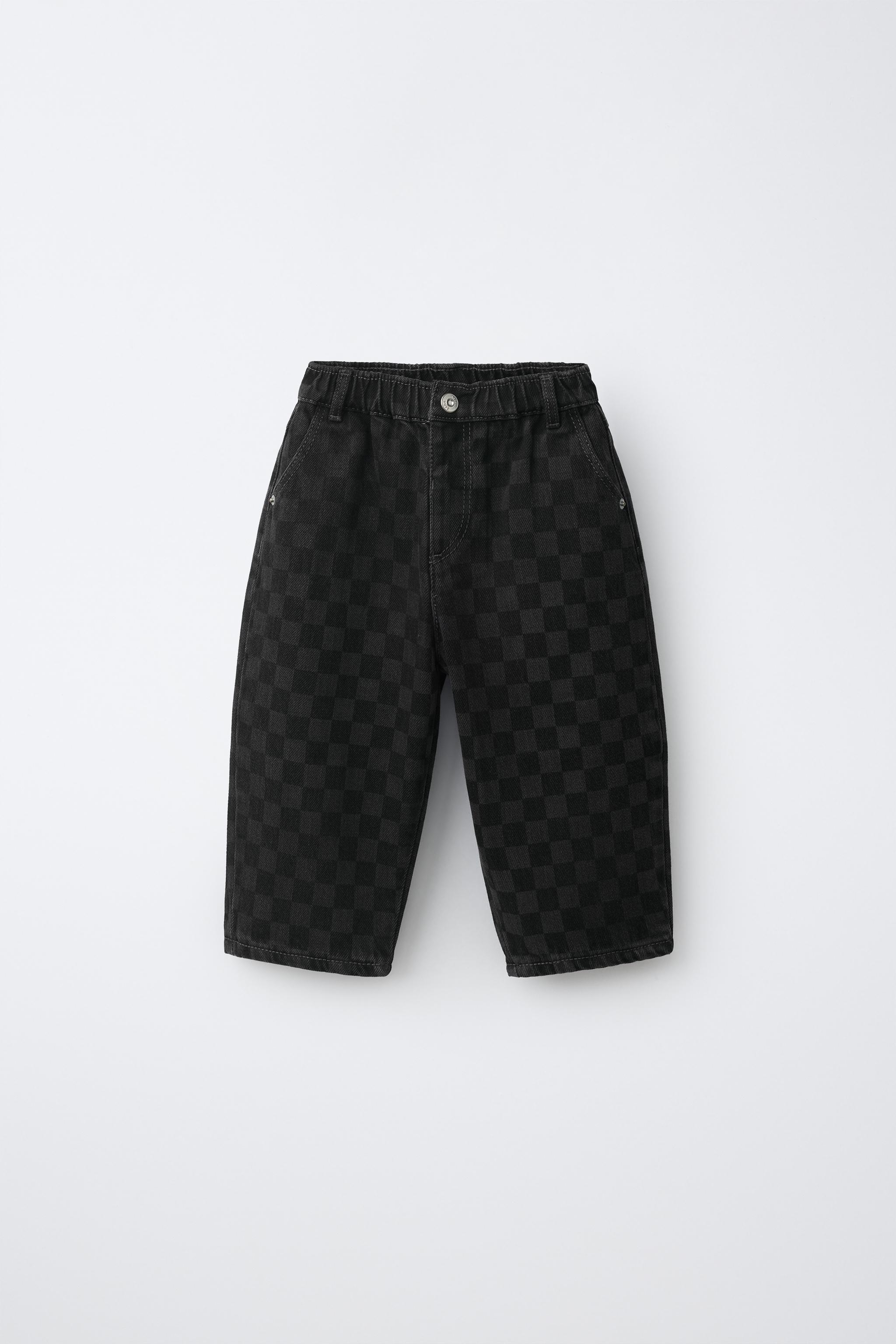 Детские джинсы Zara CHECKERBOARD PRINT BAGGY JEANS