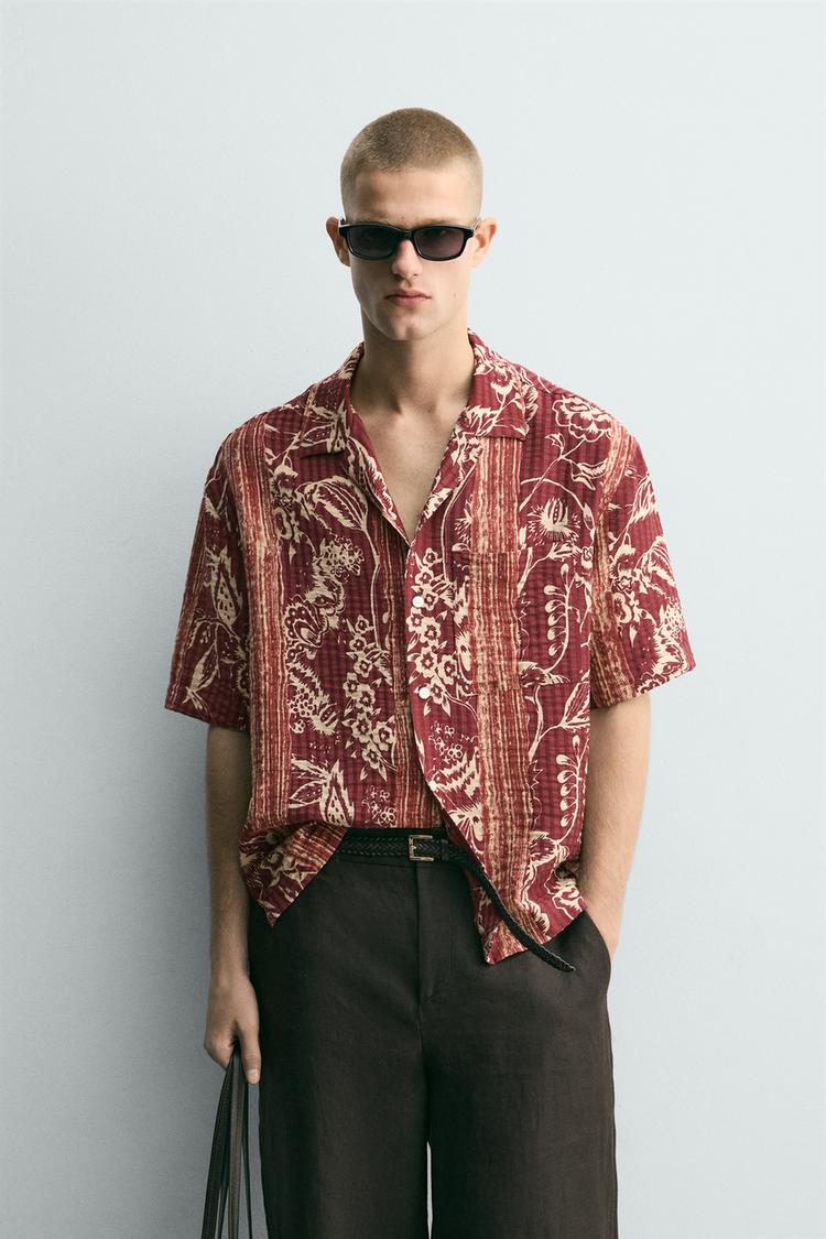 ZARA STRIPED JACQUARD SHIRT