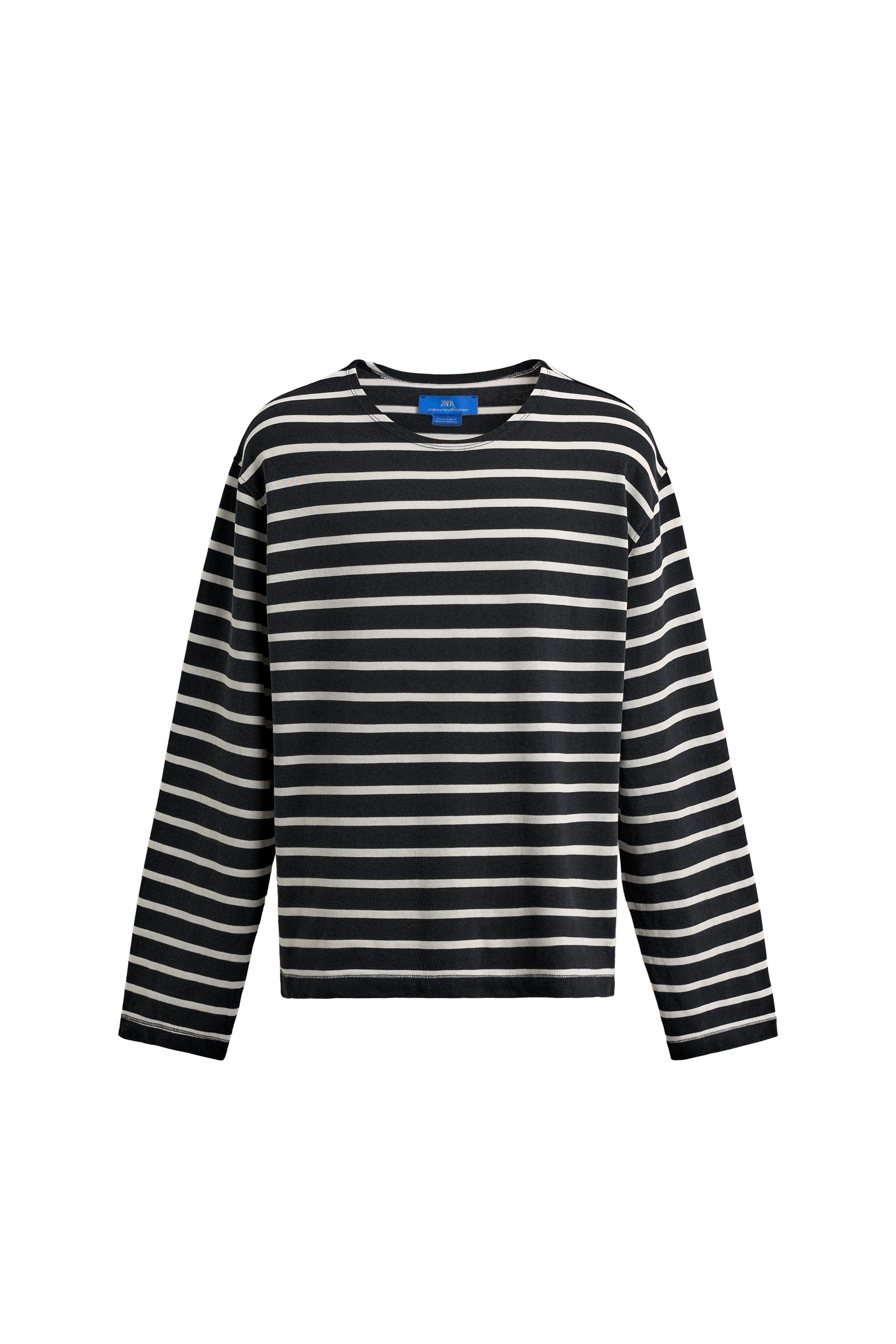 STRIPED JACQUARD T-SHIRT AARON LEVINE X ZARA - Blue / White | ZARA