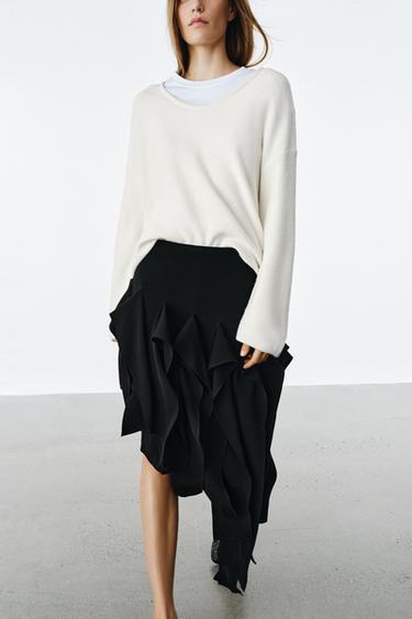 ZW COLLECTION ASYMMETRIC SKIRT - Black by Zara - Image 3