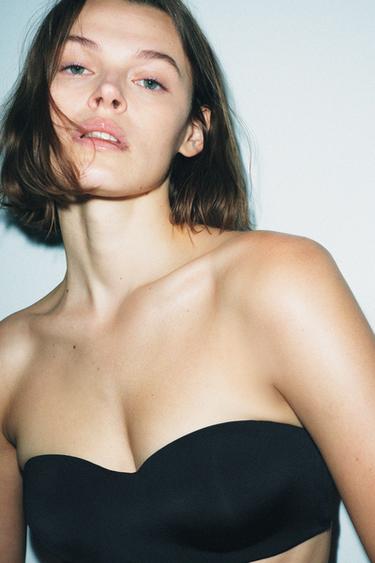 BANDEAU BRA WITH POLYAMIDE - Black by Zara