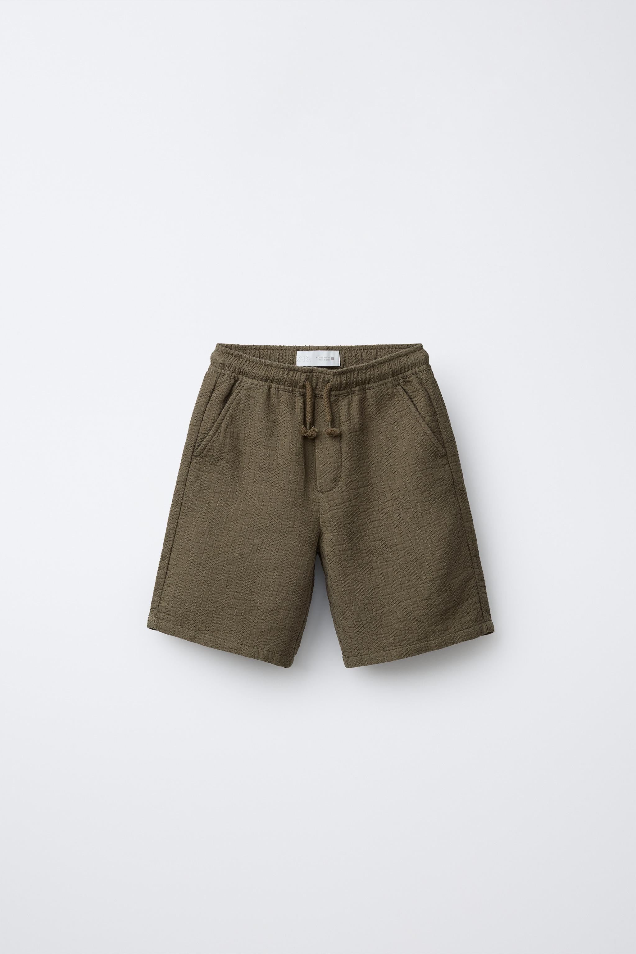 BERMUDA COM TEXTURA - Caqui | ZARA Brasil