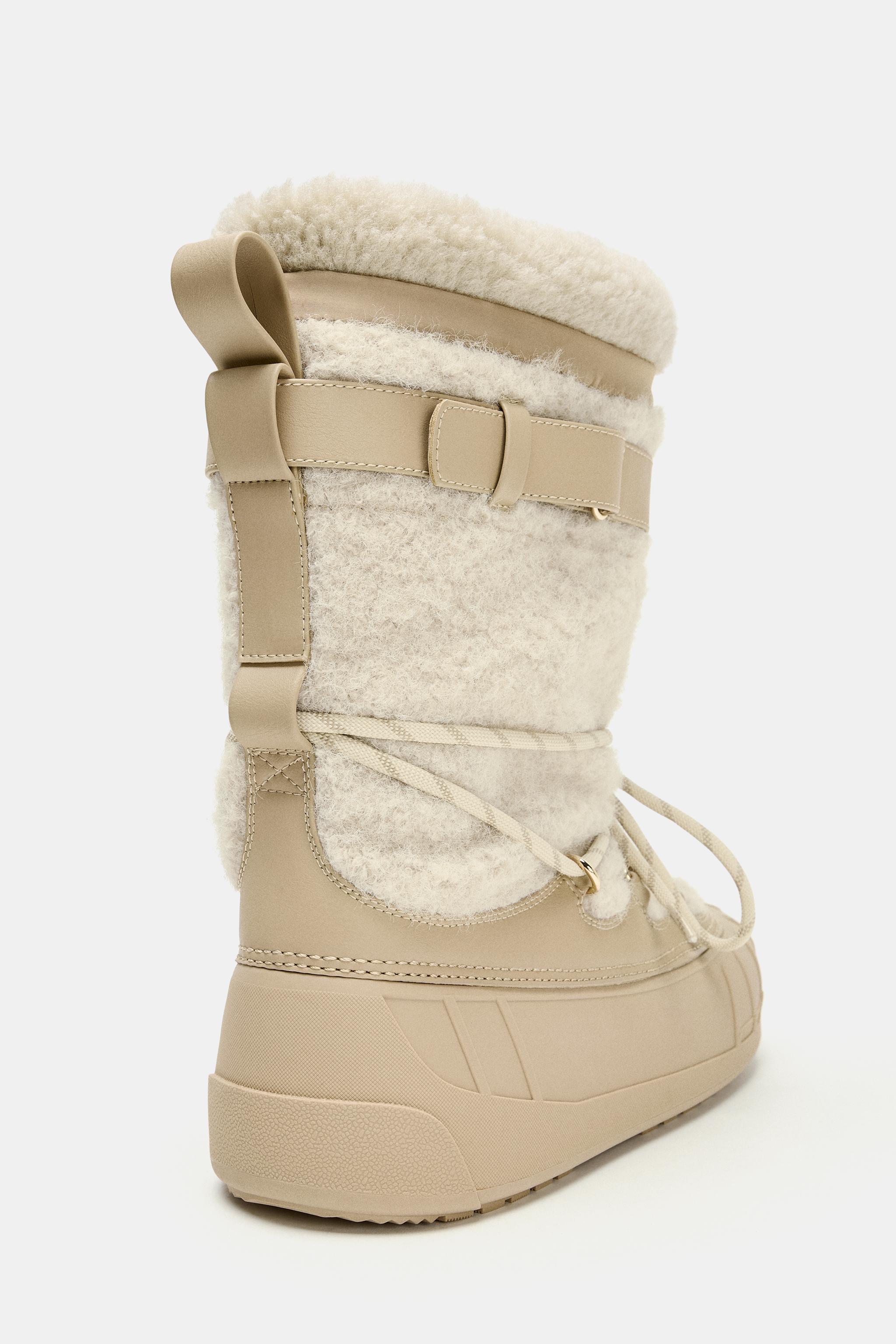 SHEARLING EFFECT ANKLE BOOTS SKI COLLECTION