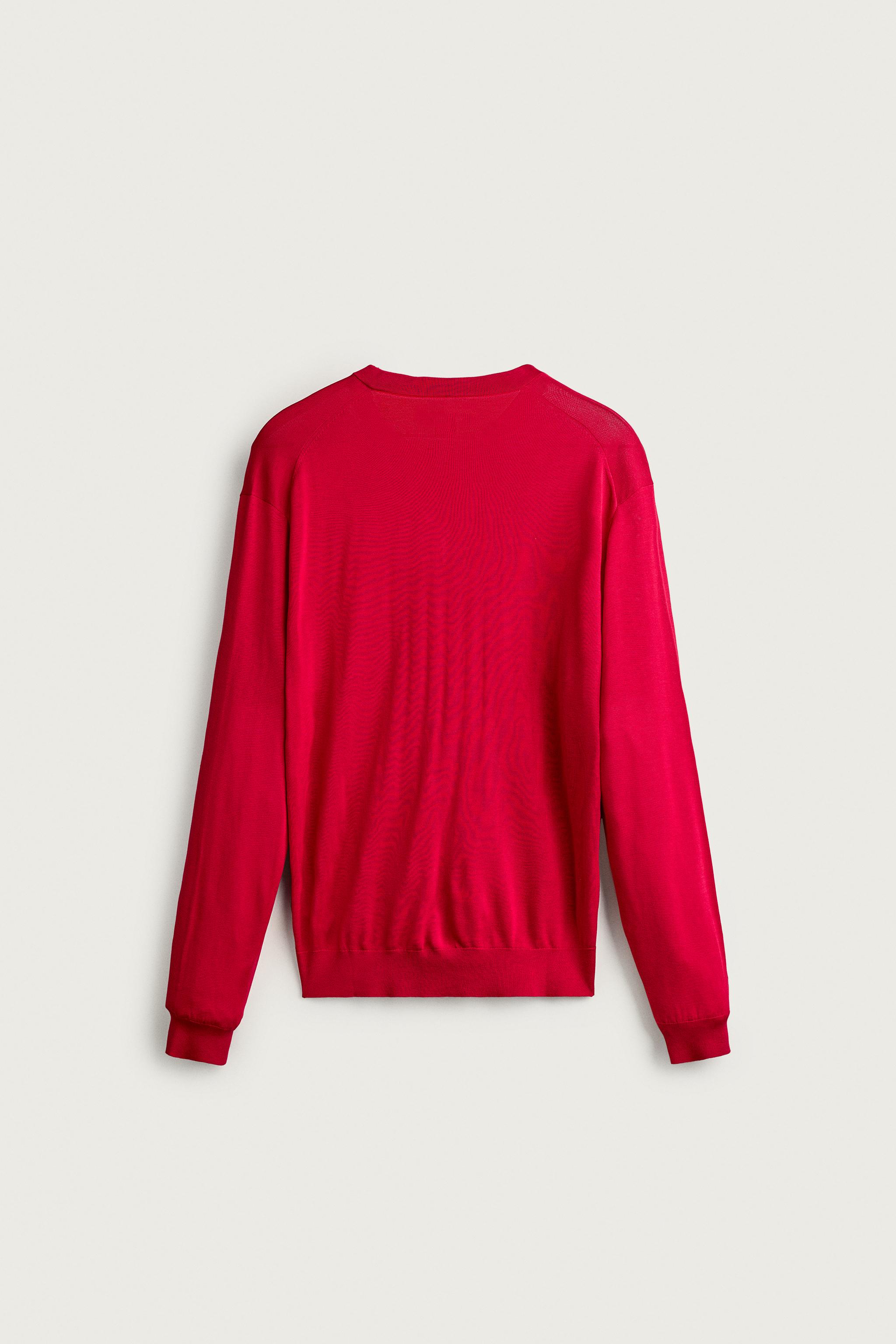 LIGHTWEIGHT 100% SILK SWEATER AARON LEVINE X ZARA — Red
