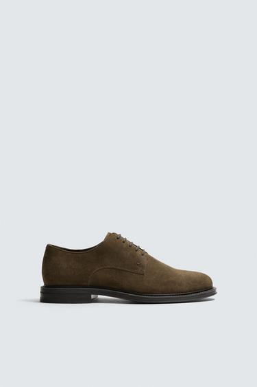LEATHER SHOES - Taupe Grey by Zara - Image 0
