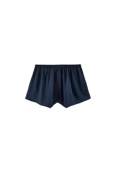 SHORTS SEDA 100% - Marino / Blanco de Zara