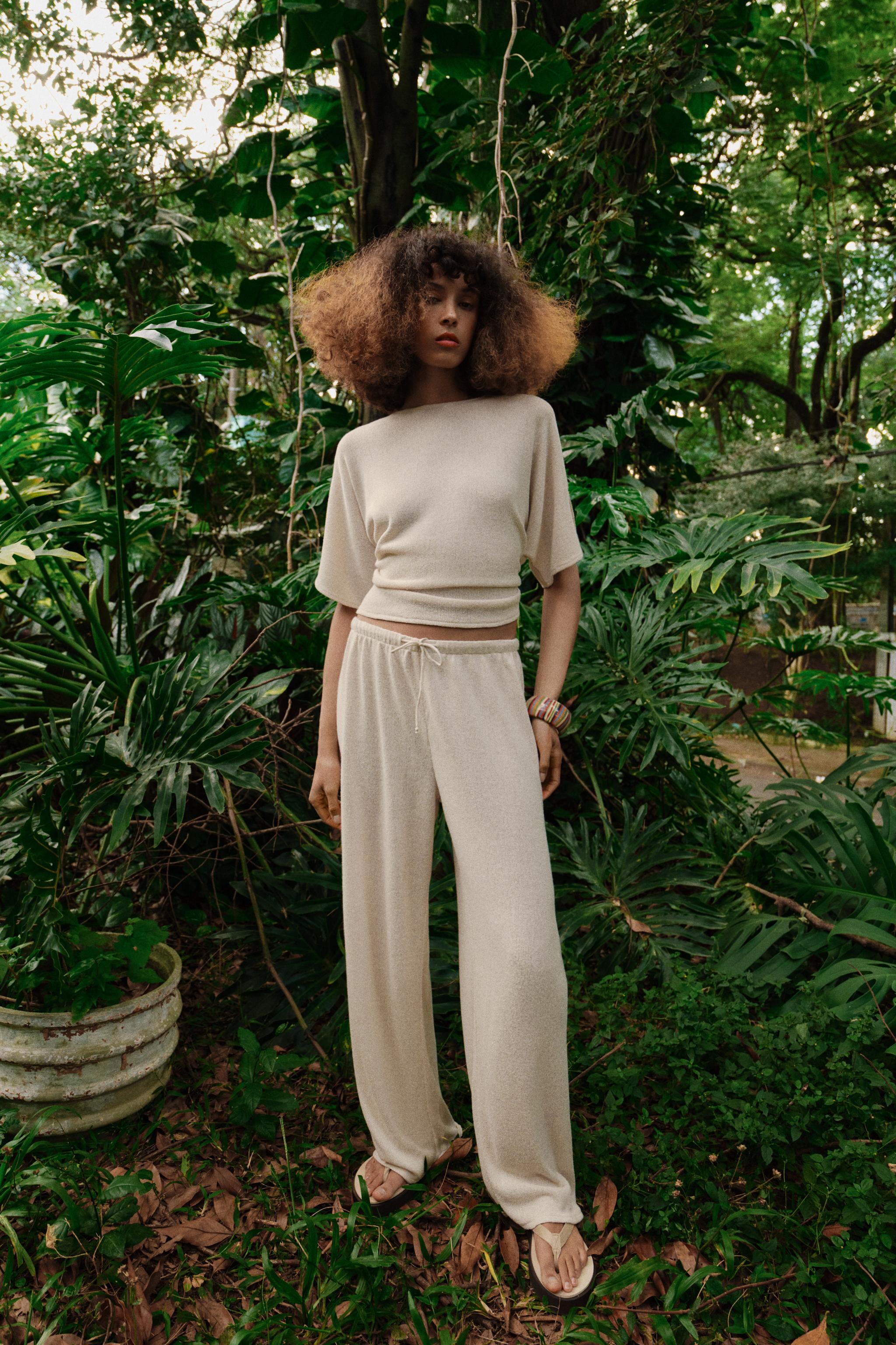 PANTALON RUSTIQUE À JAMBES LARGES