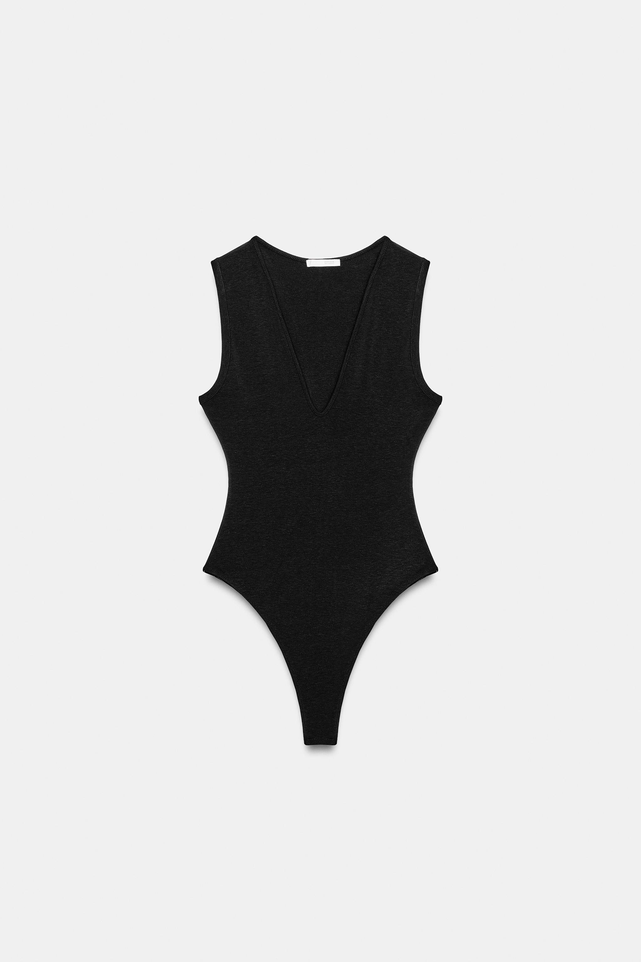 FITTED V-NECK BODYSUIT