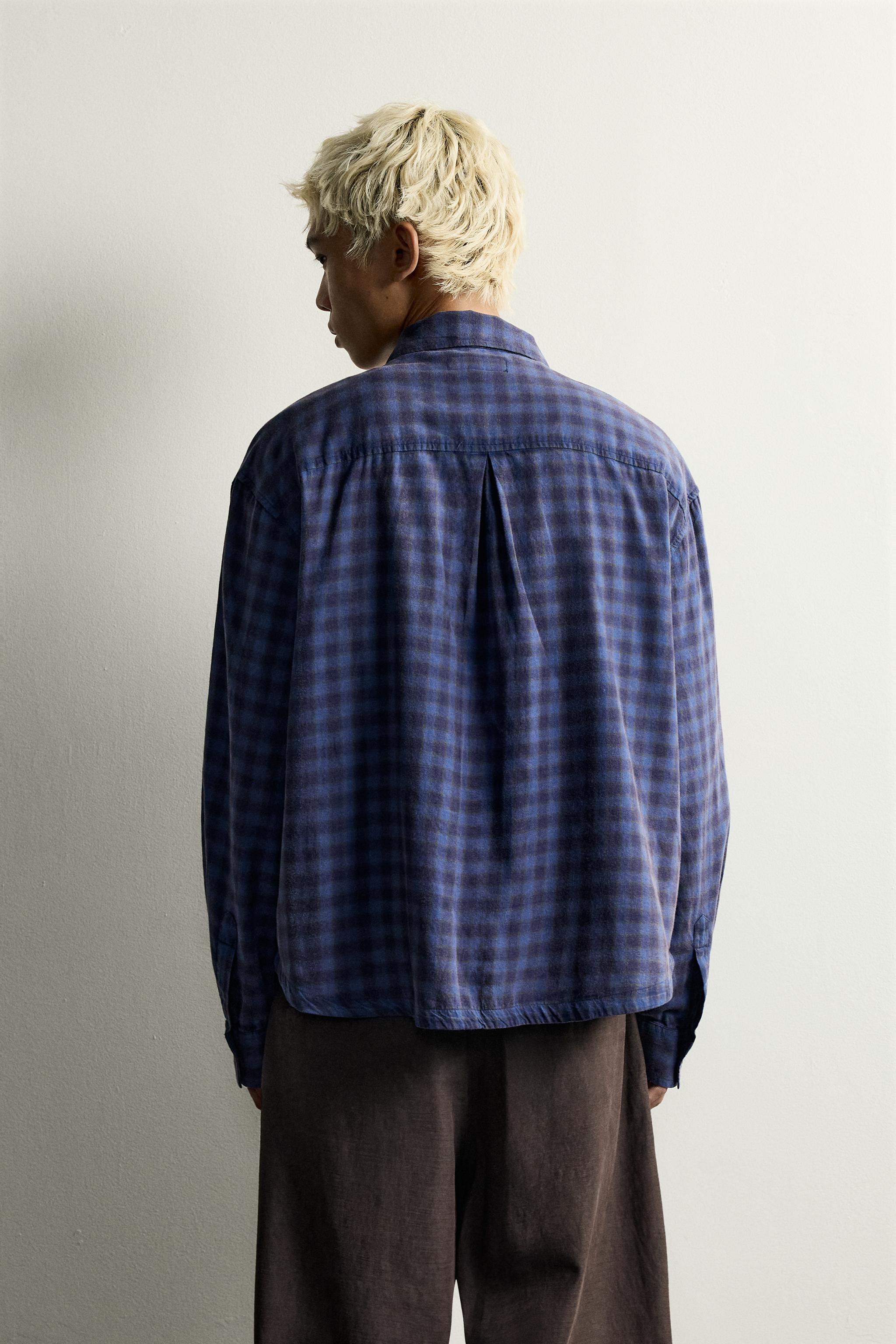 Мужские рубашки Zara PLAID ZIP SHIRT — фото 3