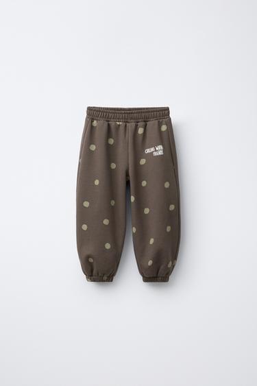 بنطلون JOGGER منقّط - أخضر وسط الخاص بـ Zara