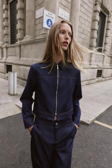 CONTRAST TOPSTITCHING JACKET - Indigo by Zara