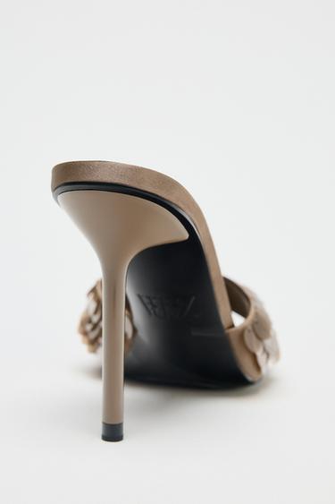 SANDALES FANTAISIE À SEQUINS - Gris taupe de Zara - Image 5