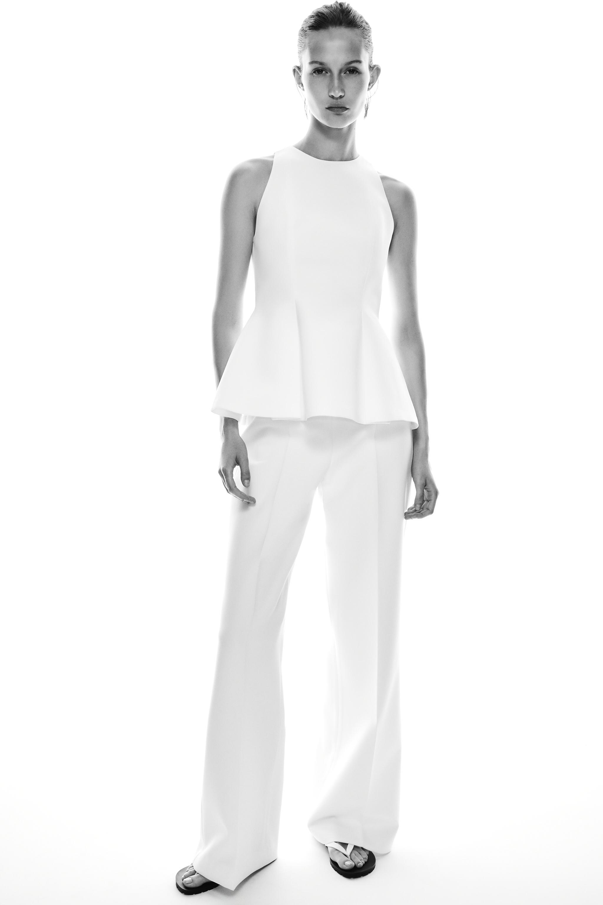 CALÇA DE CINTURA ALTA ZW COLLECTION - Branco | ZARA Brasil