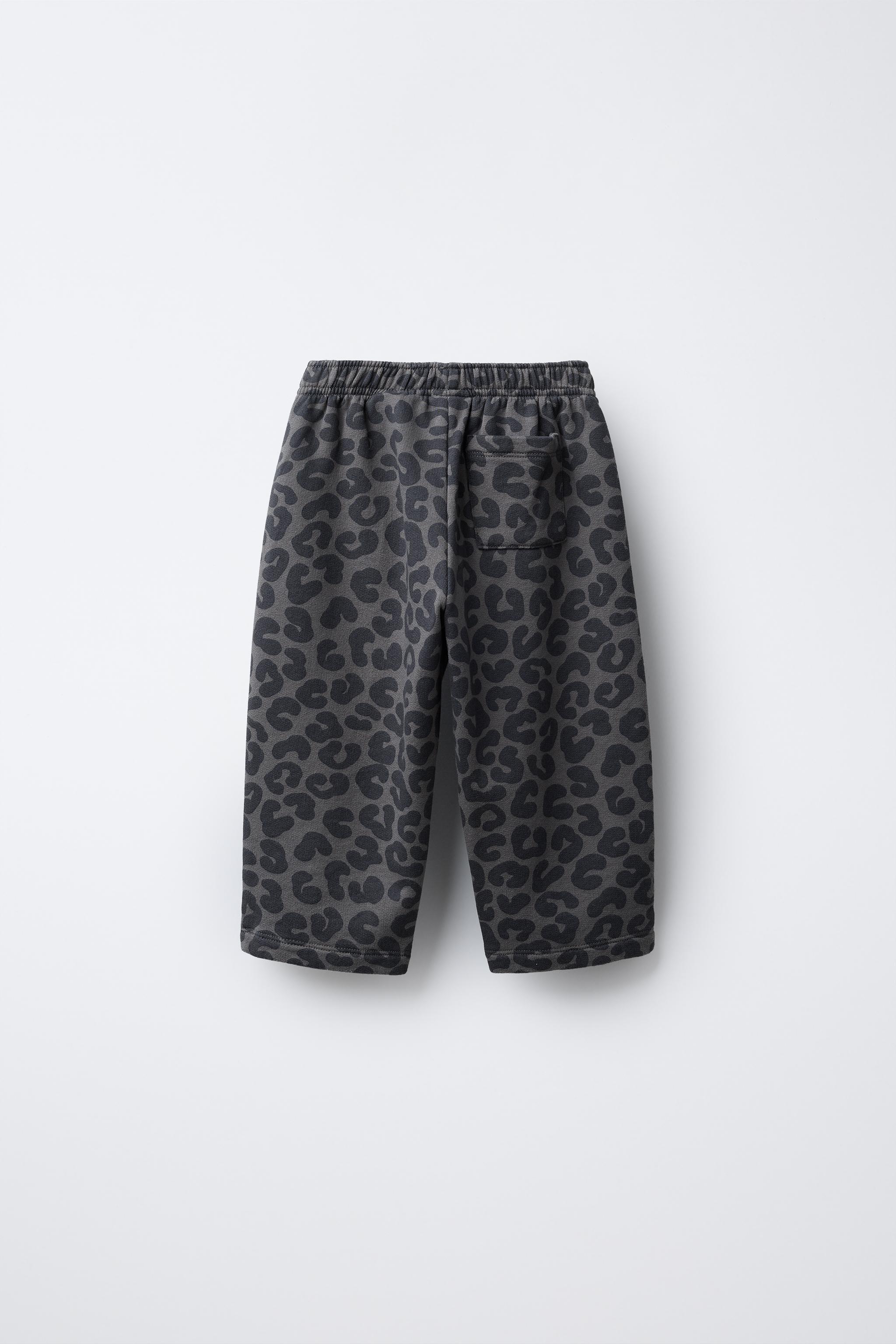 ANIMAL PRINT PANTS - Anthracite grey | ZARA United States