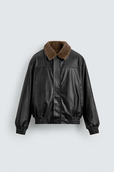 REVERSIBLE FAUX LEATHER JACKET - Black by Zara