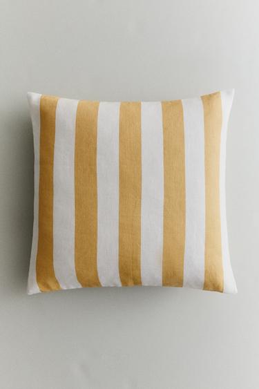 STRIPED LINEN CUSHION COVER - striped by Zara