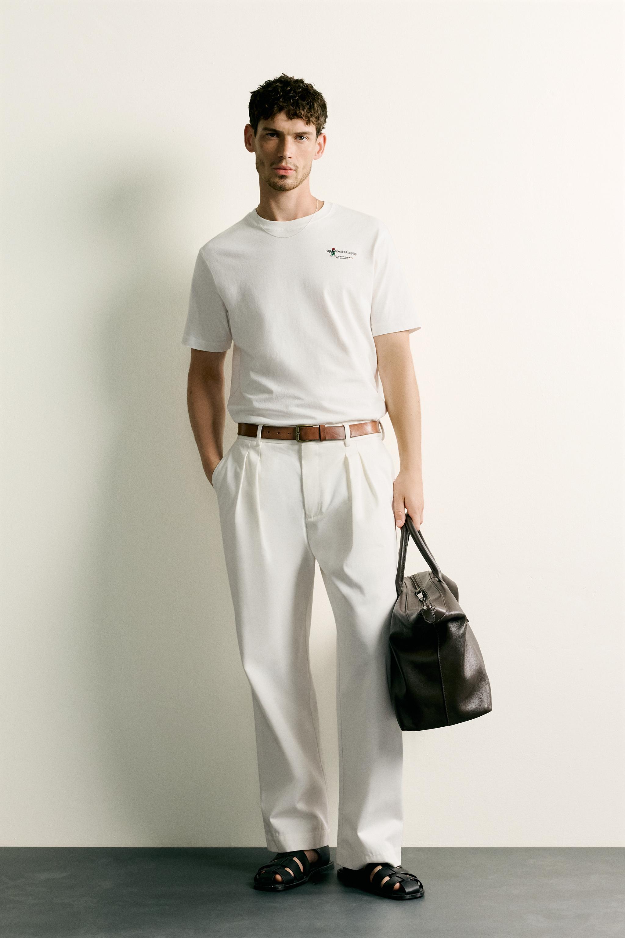 COMBINED PRINT REGULAR FIT T-SHIRT - Oyster-white | ZARA Canada