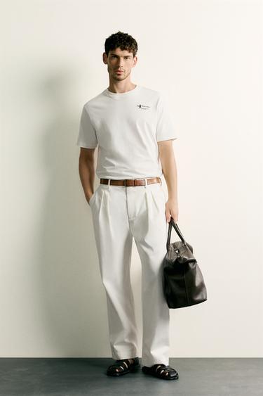 CAMISETA REGULAR FIT ESTAMPADOS COMBINADOS - Blanco roto de Zara - Imagen 0