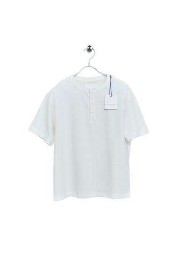 STORIESZ - MAJICA IZ DEBEIH VLAKEN Z OKROGLIM IZREZOM - Ekru barva od Zare