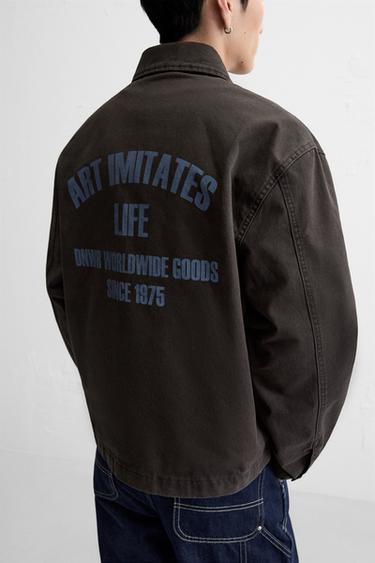 JACKET WITH CONTRAST EMBROIDERY - Brown by Zara - Image 4