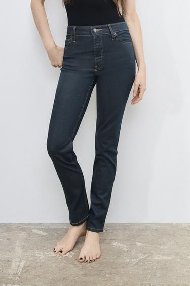 JEANS ZW COLLECTION SKINNY TIRO ALTO - Gris oscuro de Zara