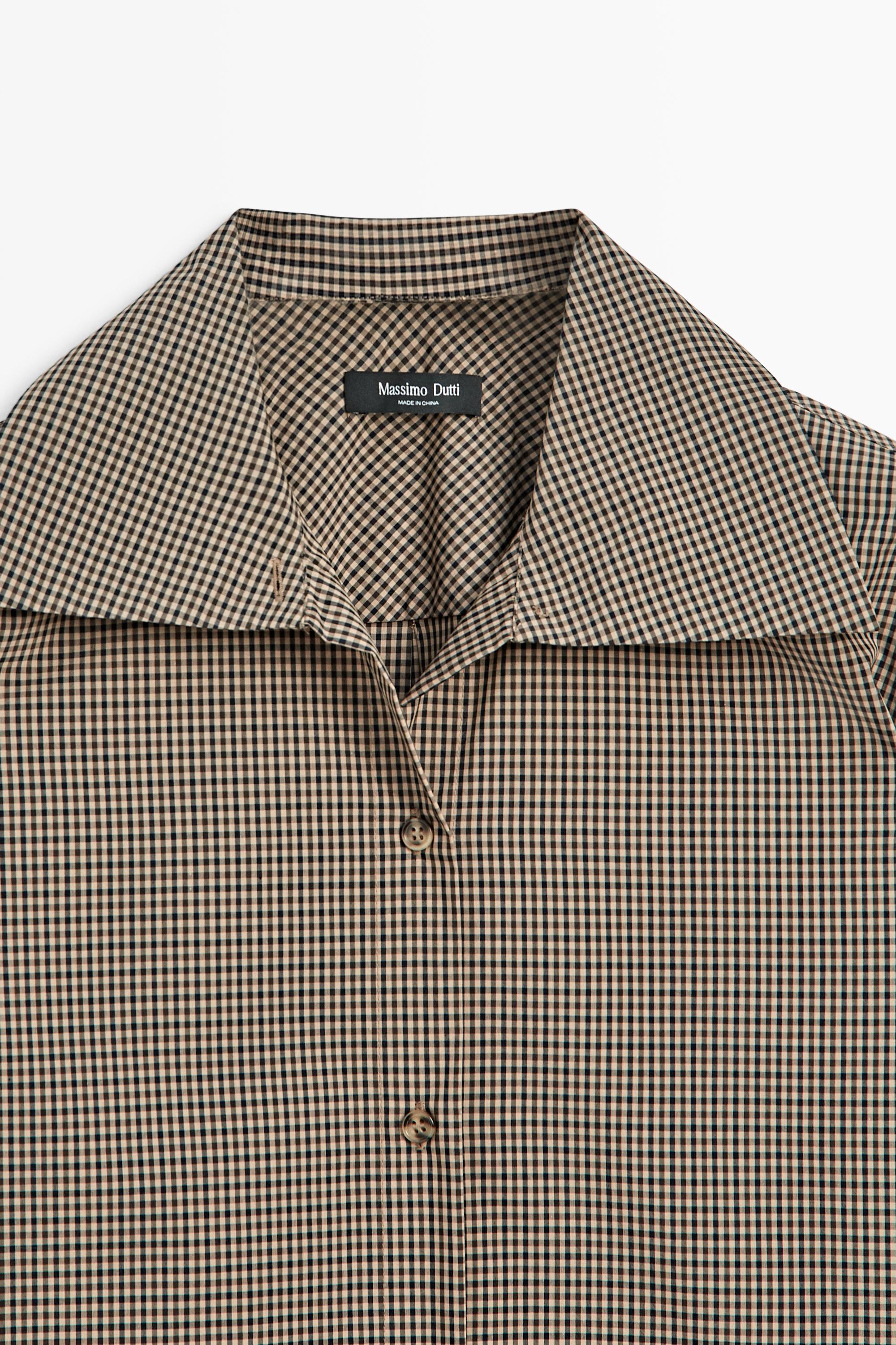 Chemise à carreaux vichy en coton mélangé