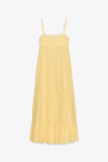 ROBE À PANNEAUX DOS NU - Jaune de Zara - Image 5