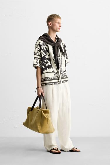 CHEMISE À IMPRIMÉ COMBINÉ - Noir de Zara - Image 5