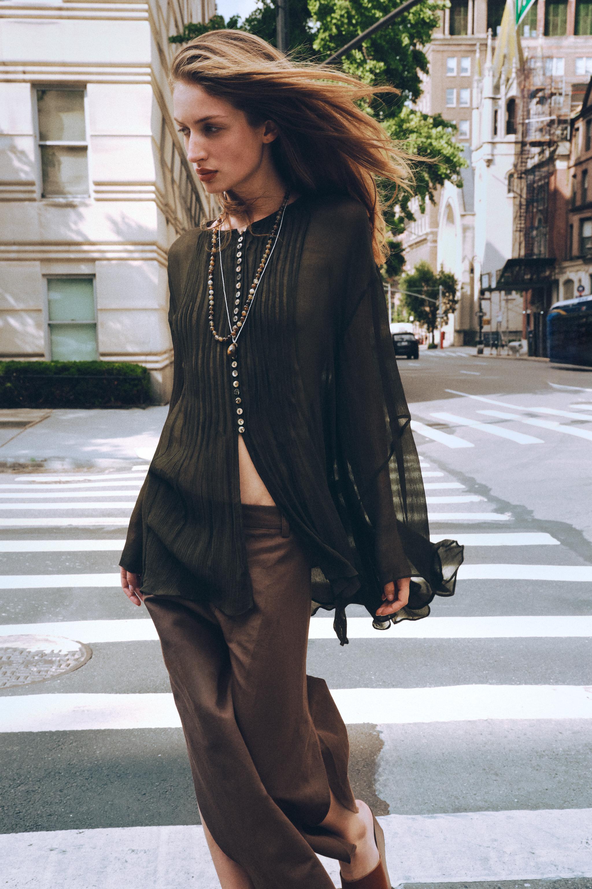 ZW COLLECTION WIDE-LEG PANTS WITH VENTS