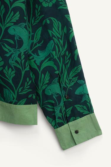 CHEMISE EN SOIE À IMPRIMÉ CARPES ÉDITION LIMITÉE - Vert de Zara - Image 7