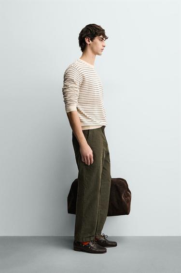 PULL À RAYURES LIN - COTON - Écru de Zara - Image 3