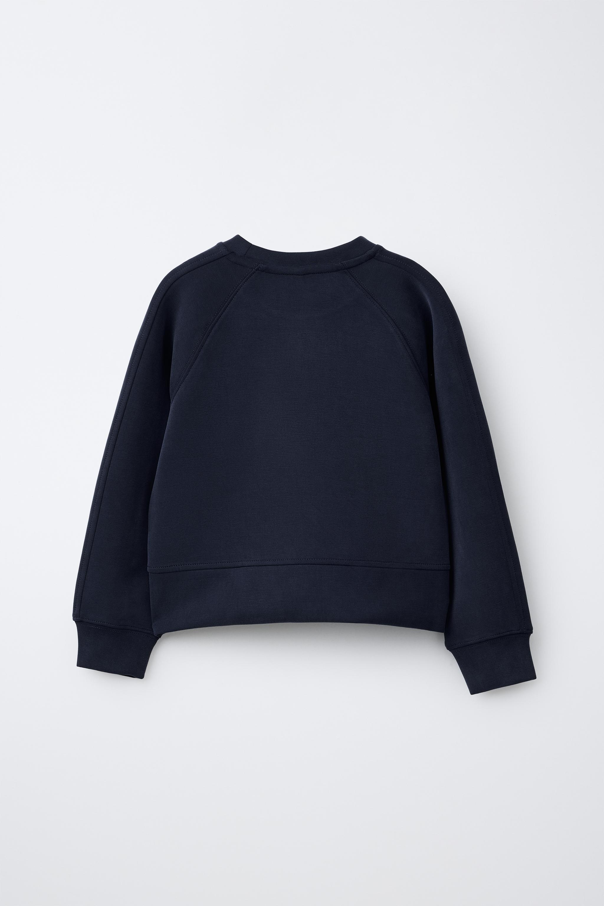 RAISED TEXT SWEATSHIRT - Blue | ZARA United States