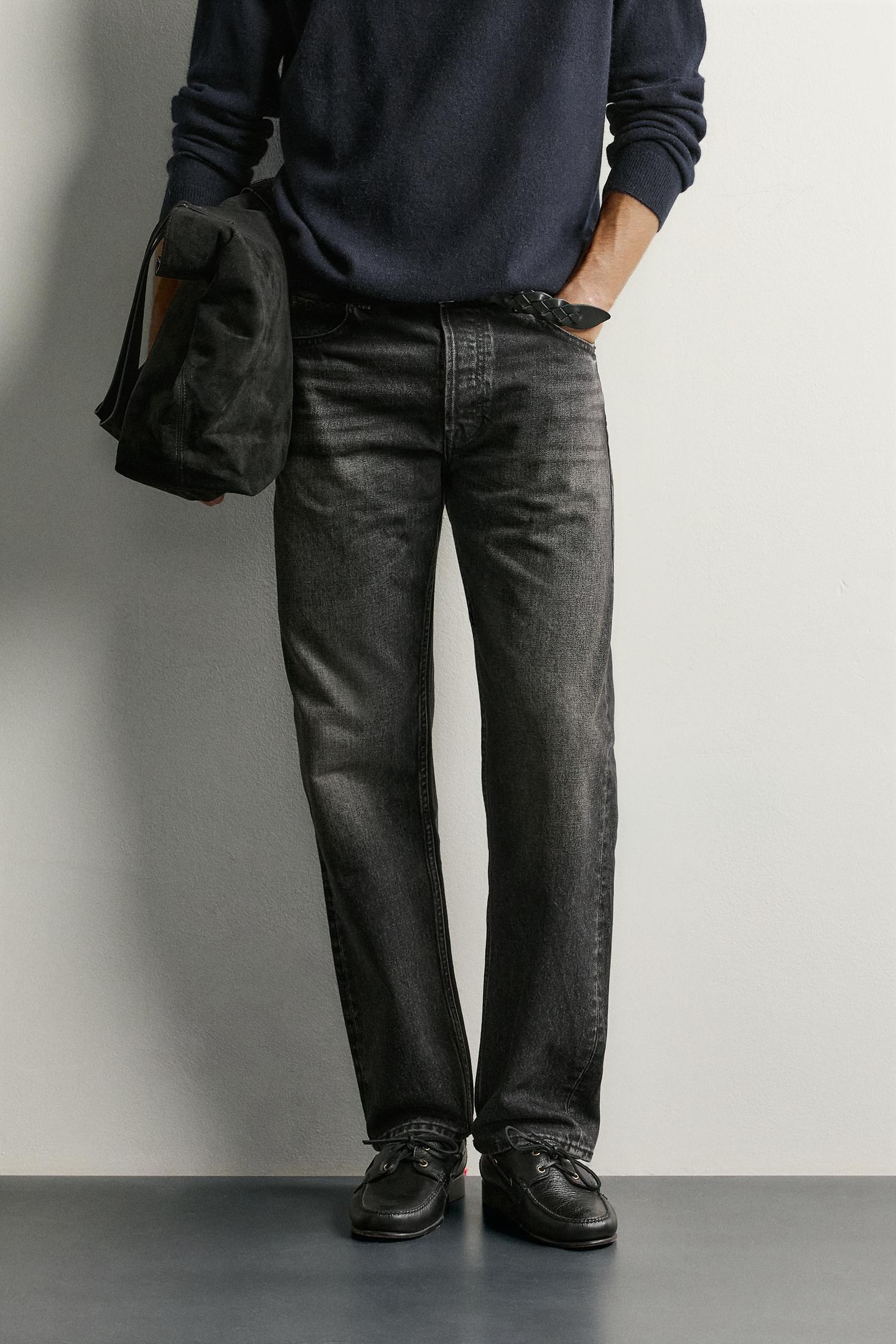 Мужские джинсы Zara Regular Fit, цвет: Угольный — фото 2