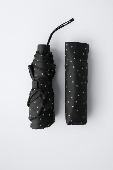 STAR PRINT FOLDING UMBRELLA - Anthracite grey by Zara